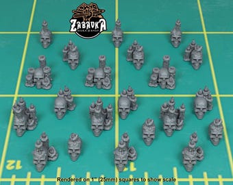 Small Skulls and Candles (21 bit pack) | Sculpts by Zabavka Workshop | 28mm scale | Sci-Fi & Fantasy tabletop miniature Kitbash Base Bitz