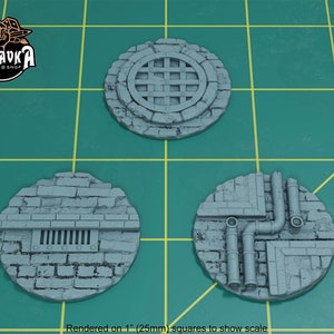 Sewer Toppers for 40mm Plastic Bases (Set of 3) | Sculpts by Zabavka Workshop | Tabletop/RPG/Wargaming Miniature Bases/Basing