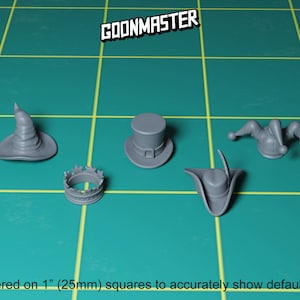 Base Bits - Hats (5 bit pack) | Sculpts by GoonMaster | 32mm Scale | Sci-Fi & Fantasy tabletop miniature Kitbash Base Bitz
