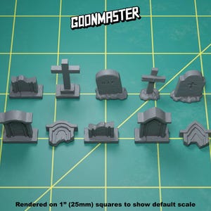 Base Bits - Grave Stones (10 bit pack) | Sculpts by GoonMaster | 32mm Scale | Sci-Fi & Fantasy tabletop miniature Kitbash Base Bitz