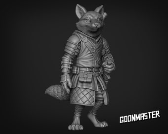 Kitsune/Red Fox Bounty Hunter #1 (Hood Up or Down) | Sculpt by GoonMaster | Fantasy tabletop RPG miniature