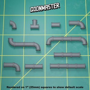 Base Bits - Pipes (10 bit pack) | Sculpts by GoonMaster | 32mm Scale | Sci-Fi & Fantasy tabletop miniature Kitbash Base Bitz