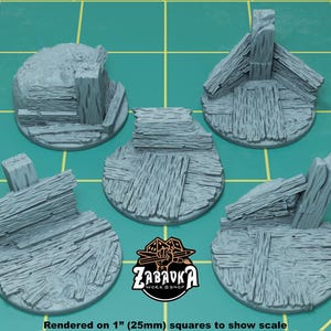 Trench Warfare Toppers for 32mm Plastic Bases Set #1 (Set of 5) | Sculpts by Zabavka Workshop | Tabletop/Wargaming Miniature Bases/Basing