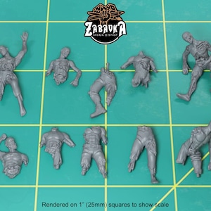 Dead Dismembered Men (10 bit pack) | Sculpts by Zabavka Workshop | 28mm scale | Sci-Fi & Fantasy tabletop miniature Kitbash Base Bitz