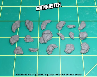 Base Bits - Rounded Rocks (17 bit pack) | Sculpts by GoonMaster | 32mm Scale | Sci-Fi & Fantasy tabletop miniature Kitbash Base Bitz