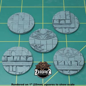 Sisters Temple Toppers for 32mm Plastic Bases #2 (Set of 5) | Sculpts by Zabavka Workshop | Tabletop/RPG/Wargaming Miniature Bases/Basing