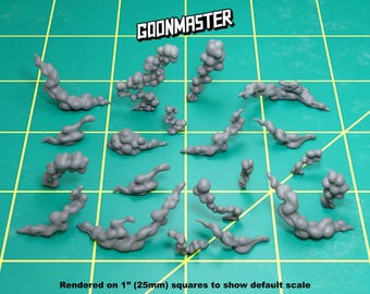 Base Bits - Smoke Effects (20 bit pack) | Sculpts by GoonMaster | 32mm Scale | Sci-Fi & Fantasy tabletop miniature Kitbash Base Bitz