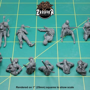 Battlefield Casualties (12 bit pack) | Sculpts by Zabavka Workshop | 28mm scale | Sci-Fi & Fantasy tabletop miniature Kitbash Base Bitz