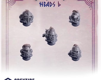 Primal Hounds Heads Set #6 (5 bit pack) | Sculpts by Grey Tide Studio | Wargaming tabletop miniature Kitbash conversion Bitz