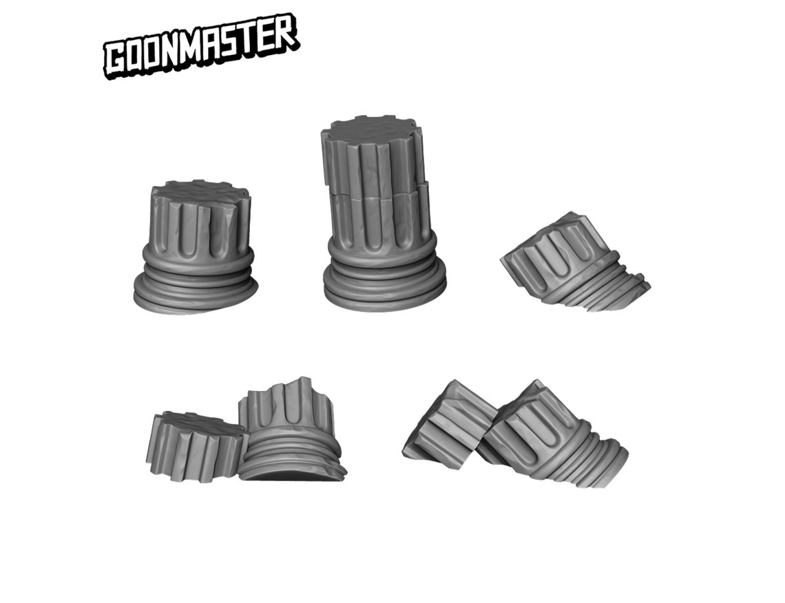 Base Bits - Ruined Pillars (5 Bit Pack) | Sculpts by Goonmaster | 32mm ...
