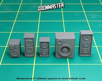 Base Bits - Speakers (5 bit pack) | Sculpts by GoonMaster | 32mm Scale | Sci-Fi & Fantasy tabletop miniature Kitbash Base Bitz