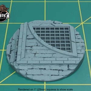Sewer Topper for 50mm Plastic Base | Sculpts by Zabavka Workshop | Tabletop/RPG/Wargaming Miniature Bases/Basing