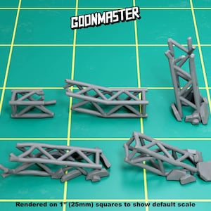 Base Bits - Steel Trusses (5 bit pack) | Sculpts by GoonMaster | 32mm Scale | Sci-Fi tabletop RPG miniature Basing Bitz Pack