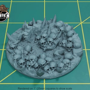 Chaos Skulls Topper for 50mm Plastic Base | Sculpts by Zabavka Workshop | Tabletop/RPG/Wargaming Miniature Bases/Basing