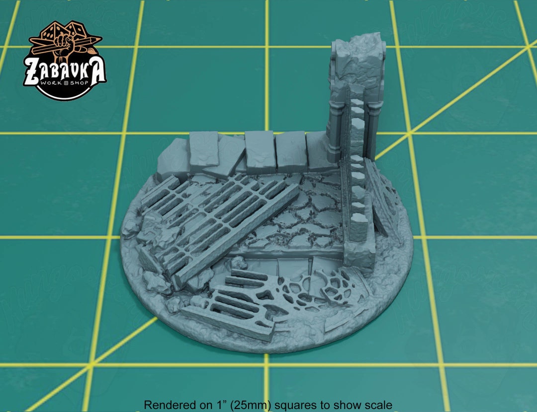 Ruined Gothic Castle Topper for 50mm Plastic Base | Sculpts by Zabavka ...