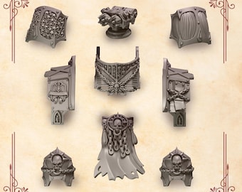 Crimson Lords Rage Ancient Armor (9 bit pack) | Sculpts by Grey Tide Studio | Wargaming tabletop miniature Kitbash conversion Bitz