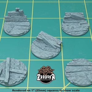 Trench Warfare Toppers for 25mm Plastic Bases Set #2 (Set of 5) | Sculpts by Zabavka Workshop | Tabletop/Wargaming Miniature Bases/Basing