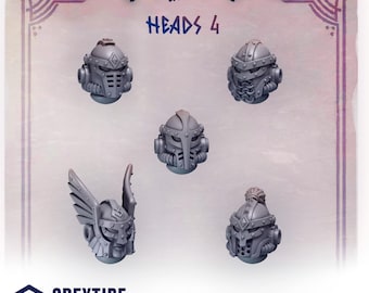 Primal Hounds Heads Set #4 (5 bit pack) | Sculpts by Grey Tide Studio | Wargaming tabletop miniature Kitbash conversion Bitz