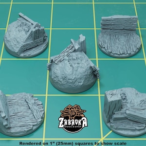 Trench Warfare Toppers for 25mm Plastic Bases Set #1 (Set of 5) | Sculpts by Zabavka Workshop | Tabletop/Wargaming Miniature Bases/Basing
