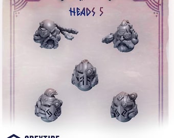 Primal Hounds Heads Set #5 (5 bit pack) | Sculpts by Grey Tide Studio | Wargaming tabletop miniature Kitbash conversion Bitz