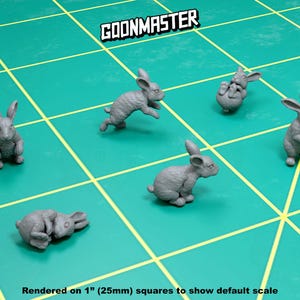 Base Bits - Rabbits (6 bit pack) | Sculpts by GoonMaster | 32mm Scale | 32mm Scale | Sci-Fi tabletop RPG miniature Kitbash Basing Bit Pack