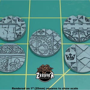 Adept Temple 25mm Base Toppers (Set of 5) | Sculpts by Zabavka Workshop | Tabletop/RPG/Wargaming Miniature Bases/Basing