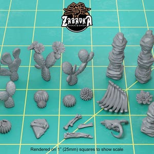 Desert (18 bit pack) | Sculpts by Zabavka Workshop | 28mm scale | Sci-Fi & Fantasy tabletop miniature Kitbash Base Bitz