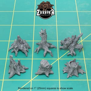 Tree Stumps (6 bit pack) | Sculpts by Zabavka Workshop | 28mm scale | Sci-Fi & Fantasy tabletop miniature Kitbash Base Bitz