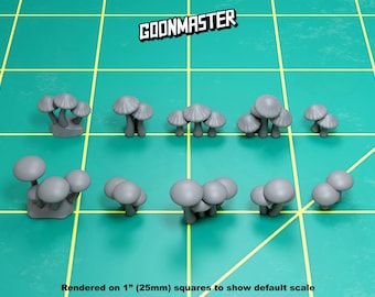 Base Bits - Button Mushrooms (10 bit pack) | Sculpts by GoonMaster | 32mm Scale | Sci-Fi & Fantasy tabletop miniature Kitbash Base Bitz