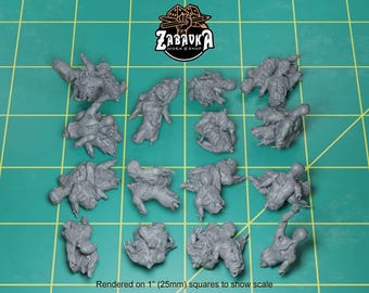 Blood and Death (15 bit pack) | Sculpts by Zabavka Workshop | 28mm scale | Sci-Fi & Fantasy tabletop miniature Kitbash Base Bitz