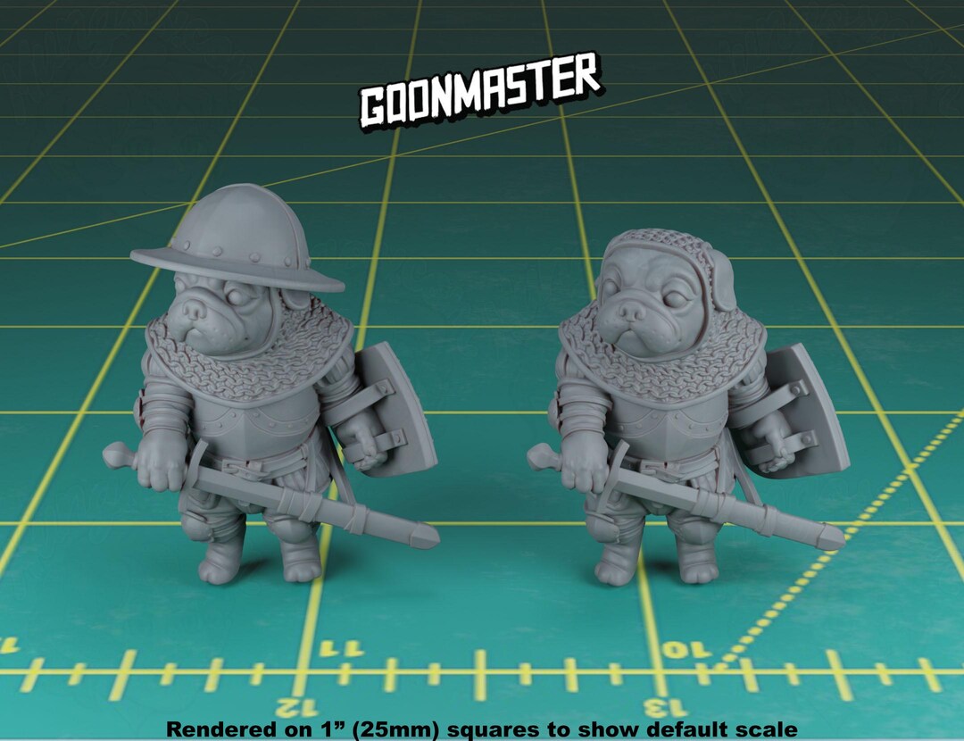 Rpg Pug Battle Pug Miniature #5 Miniature (with or Without Helmet) | Sculpt by ...
