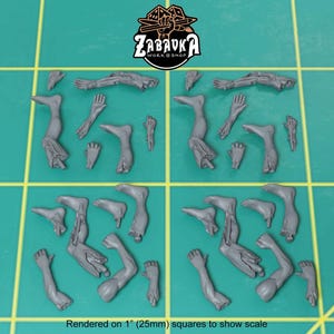 Torn off Limbs and Body Parts (28 bit pack) | 28mm scale | Sci-Fi & Fantasy tabletop miniature Kitbash Base Bitz