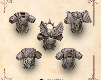 Crimson Lords Backpacks Set #1 (5 bit pack) | Sculpts by Grey Tide Studio | Wargaming tabletop miniature Kitbash conversion Bitz