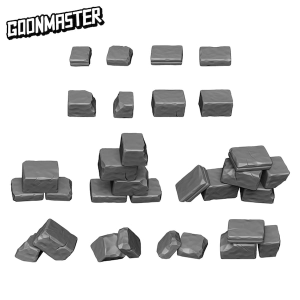 Base Bits - Ruined Stone Slabs (15 bit pack) | Sculpts by GoonMaster | Sci-Fi & Fantasy tabletop miniature Kitbash Base Bits