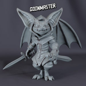 Bat Folk Knight Rogue #5 (With or W/O Hood) | Sculpt by GoonMaster | 3D Printed Fantasy tabletop RPG gaming miniature