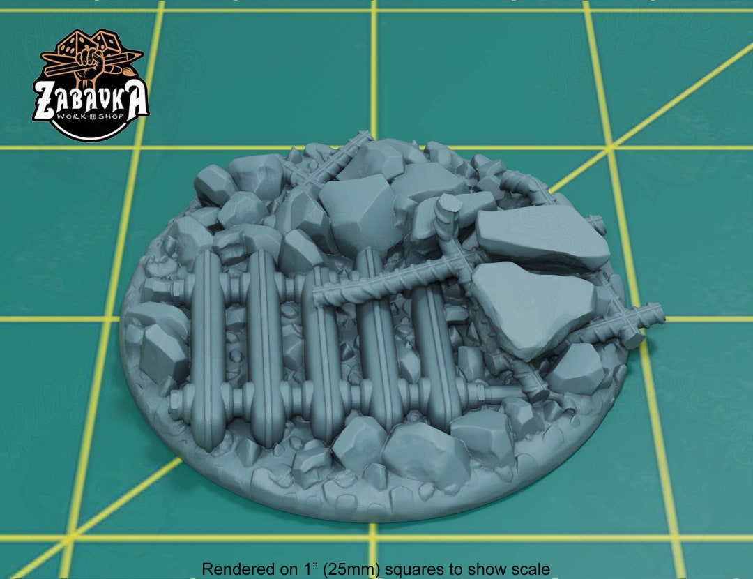 Destroyed City Rubble Topper for 50mm Plastic Base | Sculpts by Zabavka ...