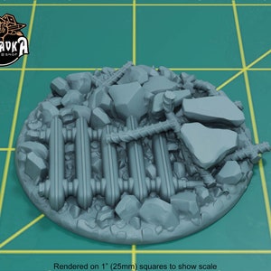 Destroyed City Rubble Topper for 50mm Plastic Base | Sculpts by Zabavka Workshop | Tabletop/RPG/Wargaming Miniature Bases/Basing