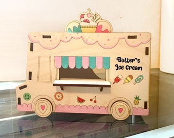 Custom Hamster Hideout/ Hamster Ice-cream Truck/ Hamster fairy tale/ Hamster cage decor/ Hamster house/ Cage accessory