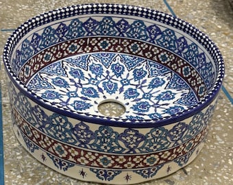 Lavabo de cerámica marroquí hecho a mano
