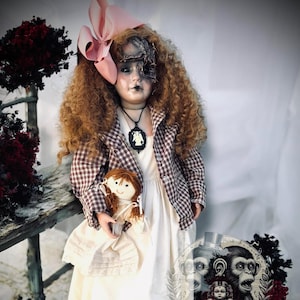 Garnet 31&quot; Large Haunted Doll Porcelain Zombie Spirit Paranormal Spooky Possessed Positive Oddity Gift Idea Supernatural Specimen 520/2lbj8