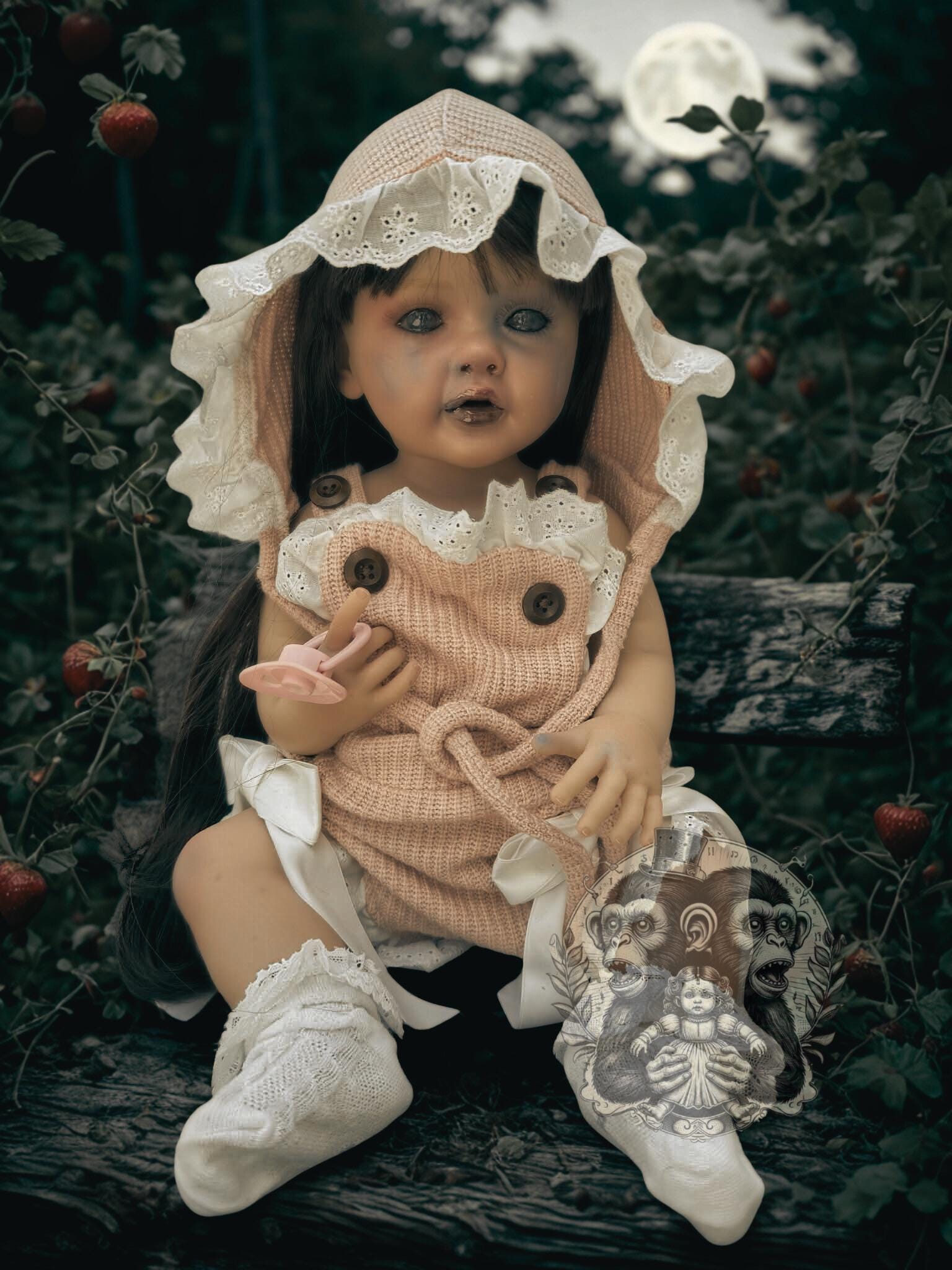 クララ・ローズ — ストロベリーパッチチャイルド 22インチ OOAK ゾンビ