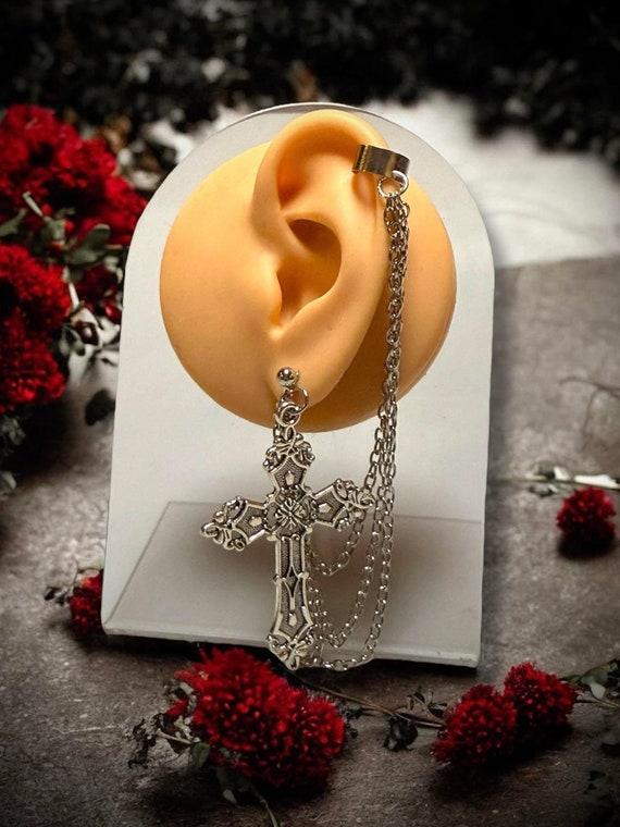 Orecchini Pendenti A Croce Con Strass Da Donna - Orecchini - Foto 10