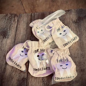 Keepsake Tooth Fairy Pouch with Mini Glass Tooth Jar, Tooth Fairy Kit, First Tooth Keepsake, Oddities, Gift Idea, First Time Moms, Toddler