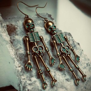 Men's Punk Stainless Steel Skull Drop Dangle Earrings Hoop Huggie...