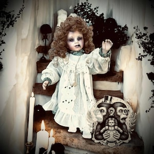 Alyssa 18&quot; Doll Porcelain Creepy Haunted Spirit Supernatural Possessed Positive Oddity Occult Paranormal Gift Idea Specimen 1244/2lbj8