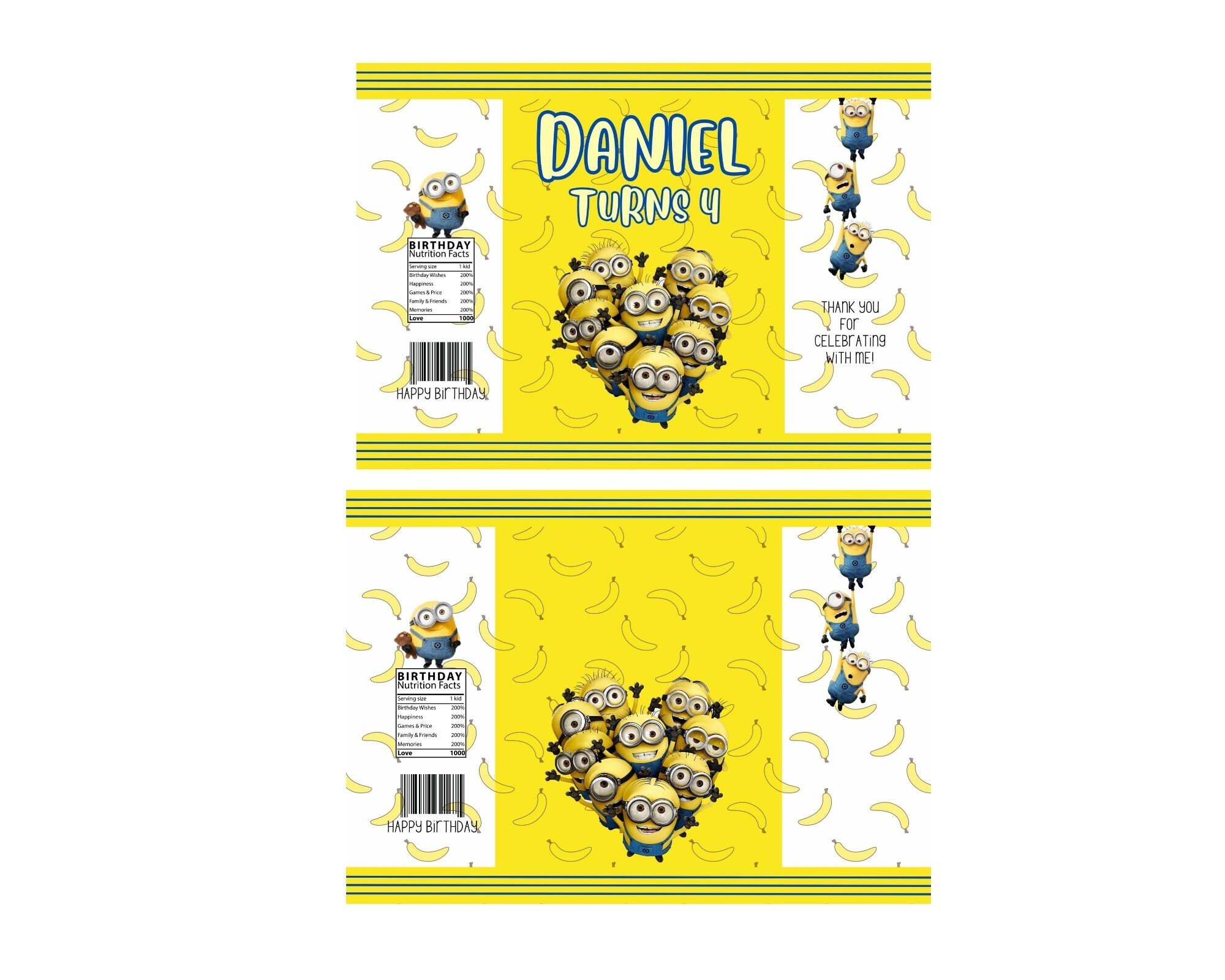 Minions Chip Bag Label, Minions Chip Bag, Minions Birthday, Editable ...