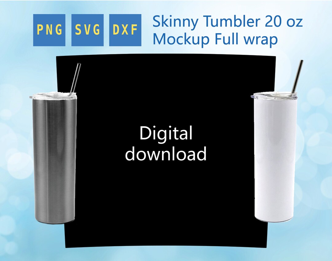 Skinny Template Tumbler 20oz Full Wrap Mockup DXF SVG PNG - Etsy