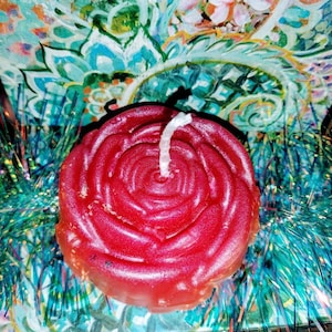 Pink Rose Glitter Candle
