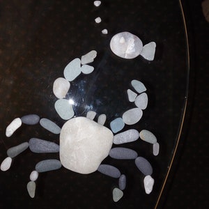 Pebble Art - Crabe à quartz translucide