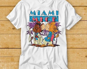 Miami Mice Vice Mighty Mouse Best Seller T Shirt Cult Movie Retro Vintage Top Tee 1987